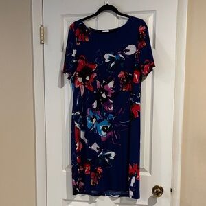 Papillon Blanc Floral Print‎ Navy Dress size XL